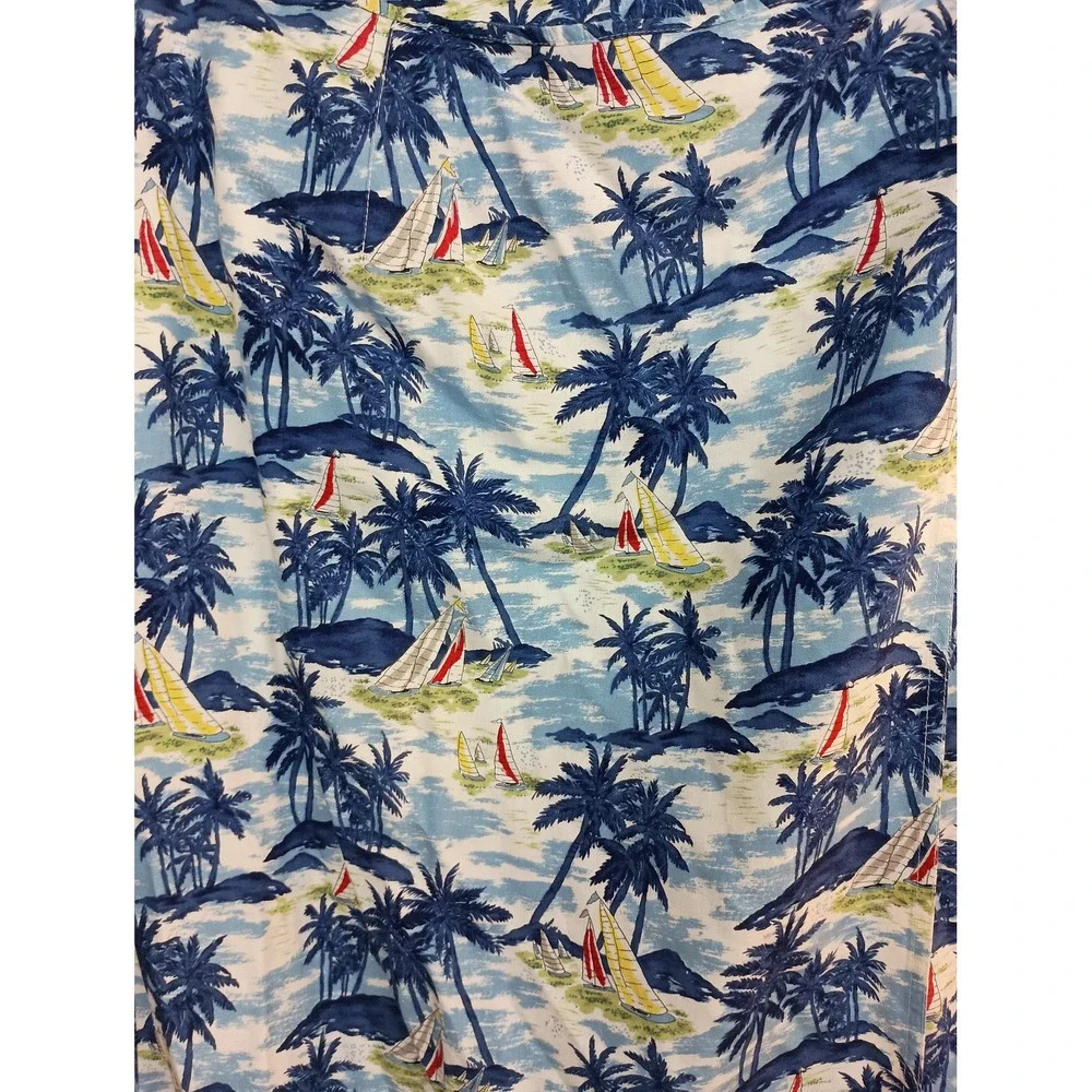 vintage boho vacation travel Hawaiian Boat wrap‎ tie maxi 10P artsy beach skirt